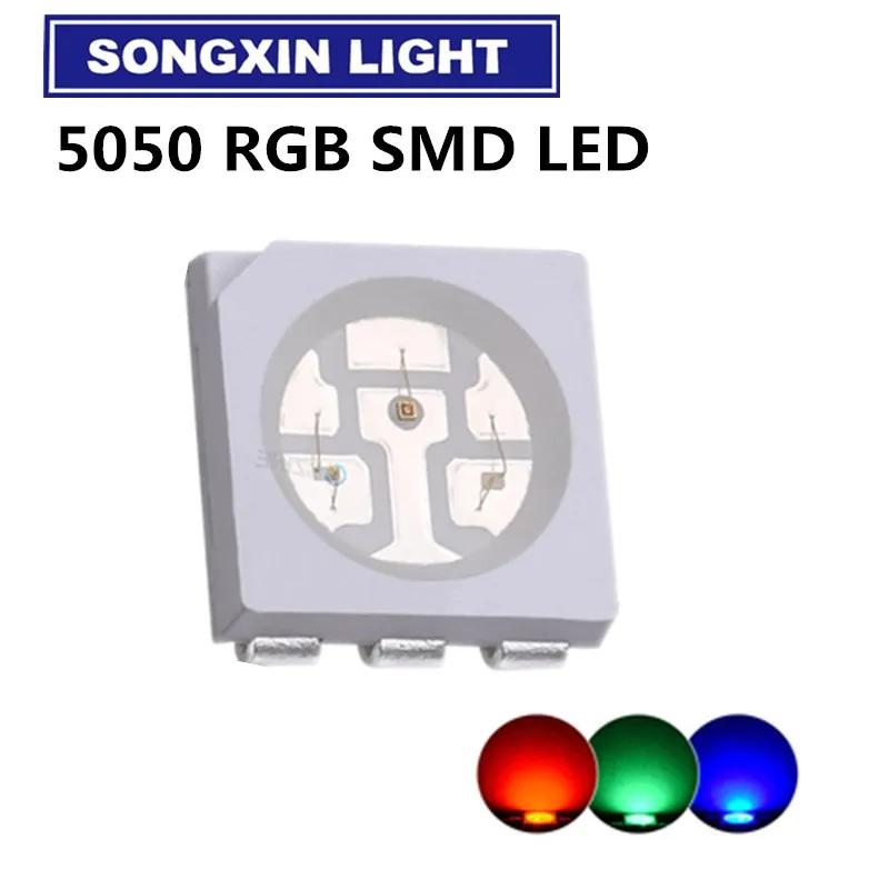 5050 RGB SMD/SMT LED PLCC-6, 3 Ĩ  Ʈ  Ʈ,  Ƽ SMD LED, 100 